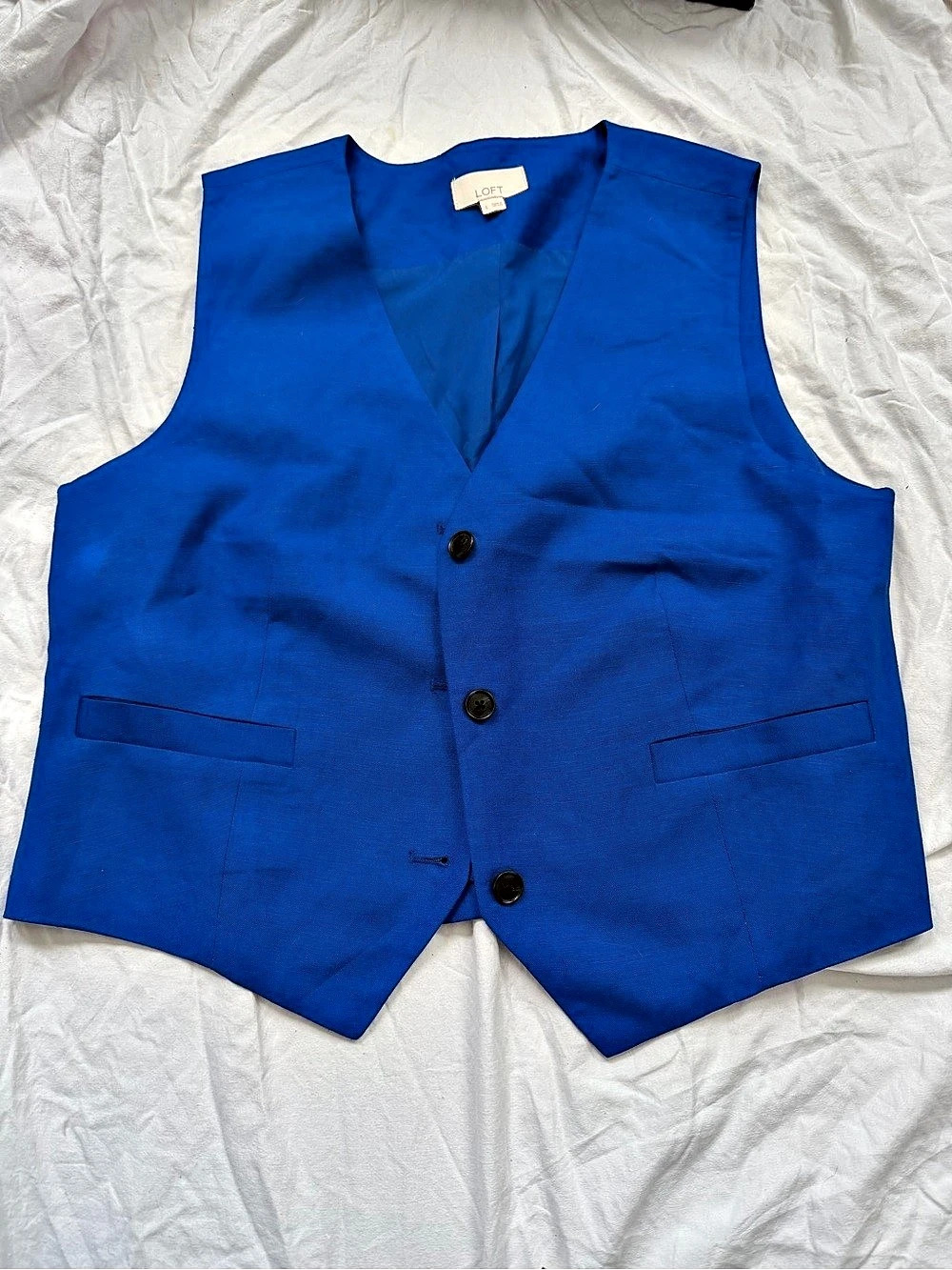 Women’s LOFT Blue Button-Front Vest